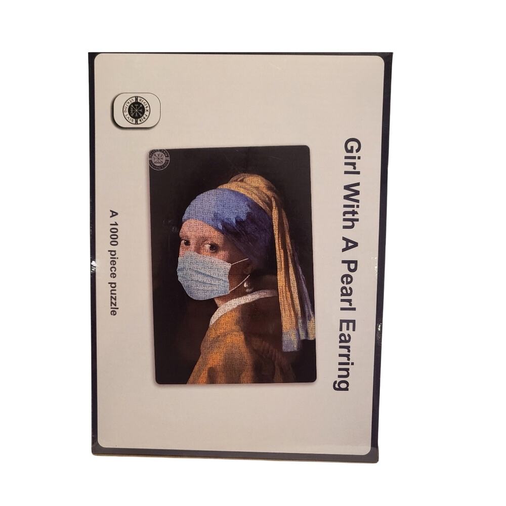 VIKING LAIR GIRL WITH PEARL EARRING QUARANTINE MASK 1000 PC PUZZLE - COLLECTORS